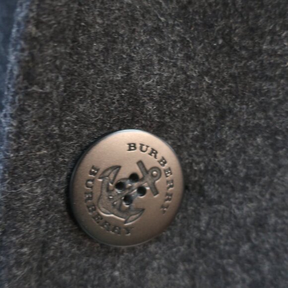 Mens Burberry Claythorpe Double-Breasted Peacoat Charcoal Gray Coat 54 US/44R - Picture 11 of 16